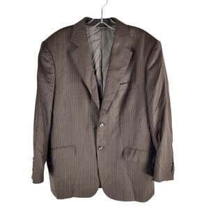 Valentino Wool Blazer Brown Striped From Cadini Italy Size 44R